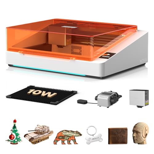 TOOCAA NOVA 10W AI Smart Laser Engraver & Cutter with HD Camera Positioning, Auto Focus & Air Assist, AI Materials Recognition, Dual Exhaust, Class 1 Safety Enclosed Engraver for Wood Metal Acrylic