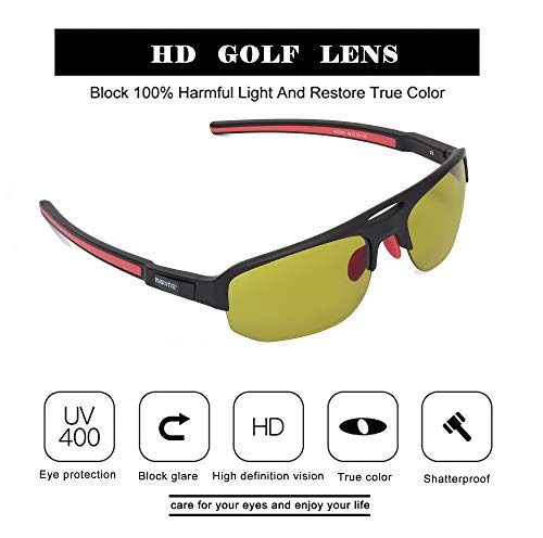 Image of maivnz Golf Sunglasses for Men Women, Golf Ball Finder Glasses, UV400 | HD color-enhancing golf lens, anti-glare, lightweight TR90 frame, adjustable nose pads, impact-resistant, gift-ready box