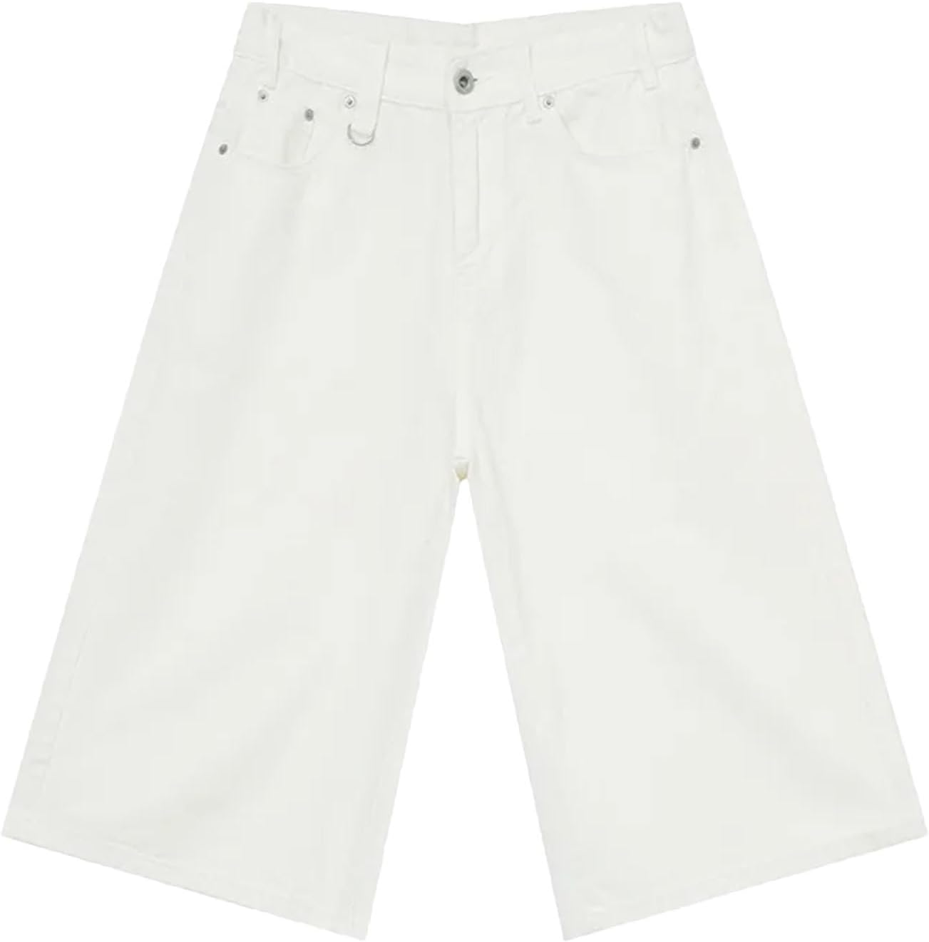Men's Washed Vintage Jeans Summer Loose Male Wide Leg Knee Length Denim Shorts