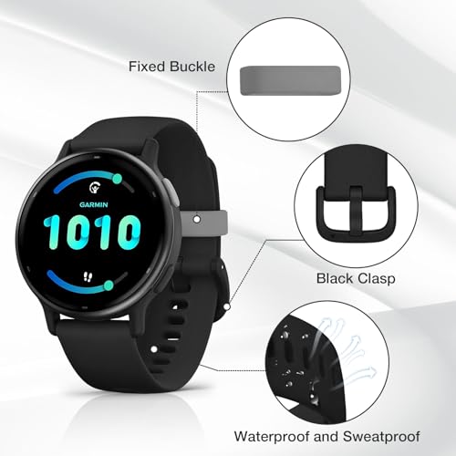Correa de reloj para Garmin Vivoactive 6 5 3, correas de repuesto de silicona suave para Garmin Forerunner 55 165 245 645, talla única, Silicona, No es una piedra preciosa