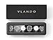 Vlando 6-Slot Watch Case for Men, Watch Box with Glass Lid, Lockable Watch Holder, Business Textured Leather Organizer Display Case, Soft Pillow, Gifts for Fathers, Dad, Husband - Black