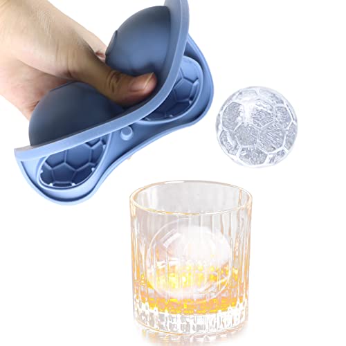 Sphere Ice Cube Mold 3-Pack Green, Vod Visual Football Basketball Soccer Ice Cube Molds 3D Pumpkin Ice Molds 2.5 Inch, Make 4 Giant Sphere Ice Large Silicone Premium Ice Trays #TOP3