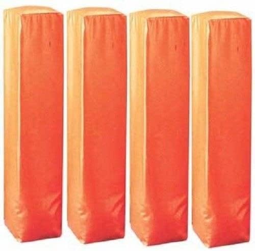 Set of 4 Football Field End Zone Weighted Bottom Bright Orange Pylons
