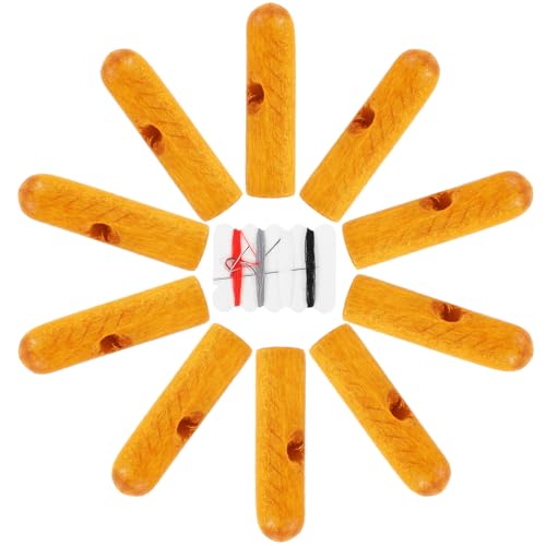 VILLCASE 10 Stück Faltbarer Regenschirm Holz Schwanzperlen Ersatzteile 32mm Lochdurchmesser UV Schutz Sonnenschirm Zubehör