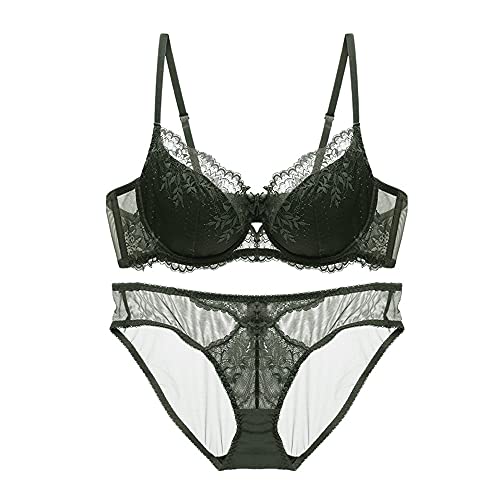 Soutien-gorge push-up à armatures vert 85D pour un décolleté sublimé et pigeonnant