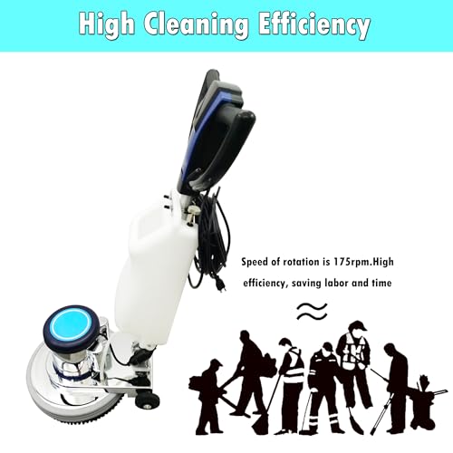 INTSUPERMAI Floor Scrubber Buffer 18\" Commercial Floor Polisher Heavy Duty Single Pad Tile Scrubber Industrial Floor Polisher Buffer Machine 175rpm/min 110V - Thumbnail 6