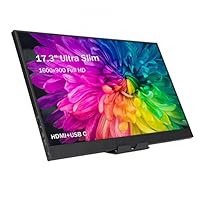 Bewinner Tragbarer Monitor, 17,3 Zoll Externer Monitor, 1600 X 900 HD-Bildschirm, USB C Eye Care Gaming Monitor für PS5 für PS4 für Xbox