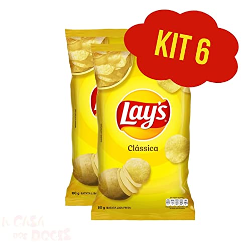 Lays Clássica Elma Chips Médio Kit 6 Pacotes
