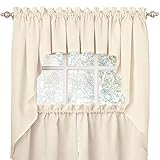 Lorraine Home Fashions Ribcord Swag Pair, 54-Inch x 38-Inch, Buttercream