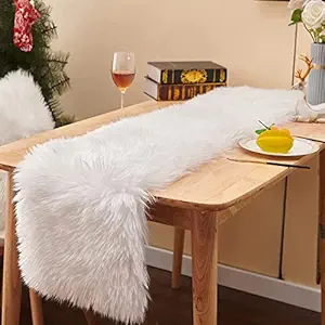 Catchyx Cart Table Runner for 4 Seater Table( 12x60) Inches (White)