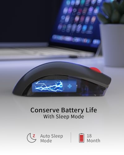 Mouse WL150 senza fili, mouse Bluetooth con ricevitore USB, 1000 DPI, mouse ergonomico per mancini e destrimani, compatibile con PC, Mac, laptop, nero. - Mouse gaming - Immagine 2