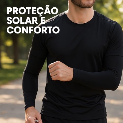 Manguito de Proteção Solar UV, Manga Longa Esportiva, Preto, Unissex