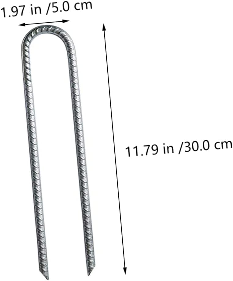 BESPORTBLE 4pcs Tent Pegs for Heavy Duty Tent Stakes Nail Anchor Car Camping Tent Steel Peg Stake U Shape Tent Stake Outdoor Lightweight Tent Stakes Heavy Duty Ground Galvanized Steel Silver