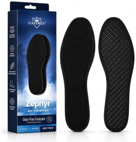 Caffrey Zephyr Air Condition Insoles – Breathable Mesh Fabric for...