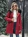VXVGER Women's Winter Warm Parka Jacket Fleece Lined Drawstring Thicken Coat Windproof Hooded Sherpa Outerwear(Wine Red,XL)