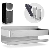 CREATHIX® Duschablage ohne Bohren Edelstahl - inkl. Reinigungstuch - rostfreies Duschregal - bombenfester Halt dank 3M-Klebepad - Badezimmer Organizer