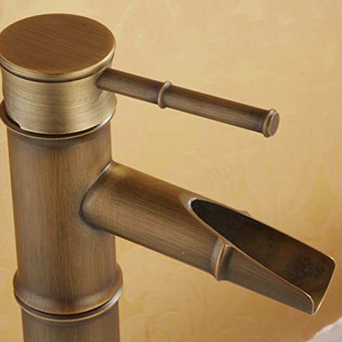 Robinet cascade laiton pour vasque de salle de bain rétro mono-commande - 4