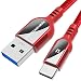 Produktbild UNBREAKcable USB Typ C Kabel, [2M] Nylon Typ C Ladekabel und Datenkabel USB C Schnellladekabel für Samsung Galaxy S20/S10/S9/S8+, Huawei P40/P30/P20, Google, Sony Xperia XZ, OnePlus (Rot)