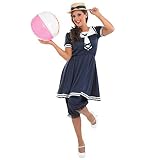 fun shack Womens 1920s Bathing Suit Costume Victorian Historical Halloween Costumes for Women Medium