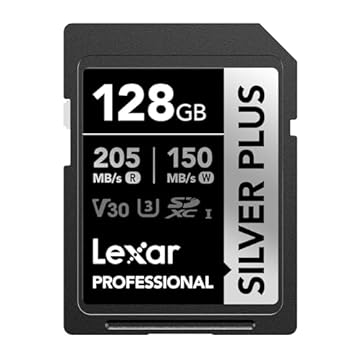 Cartão de Memória Lexar Professional Silver Plus SDXC UHS-I Card 128GB