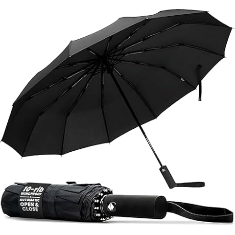 TANNESS Windproof 10-Rib Compact Umbrella Cover