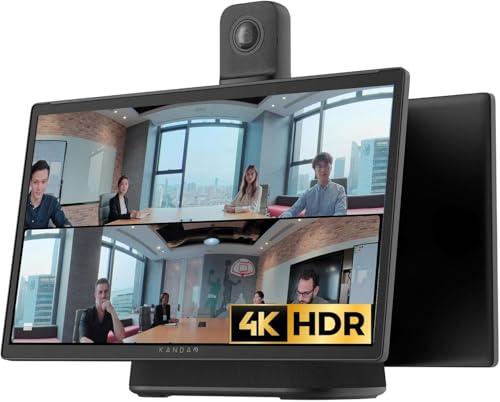 KanDao Meeting Ultra All-in-One Conference System, Ultimate 4k HDR 360° AI Smart Zooming Web-Conferencing Solution, 15.6" Touchscreen, Build-in System, Meeting Room Conference Center