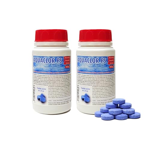 KIT PASTILLAS DESINFECTANTES 3 ACCIONES AQUACLOR PS 2 X 160 GR: biocida, bactericida y fungicida