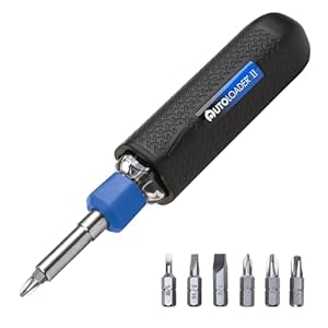 Screwdriver Multi Tool Magnetic | Multi-Bit Auto Loading Barrel Patented | Ergonomic Anti-Roll Handle With Rotating Collar | Industrial High-Grade Bits | Award Winning Design
