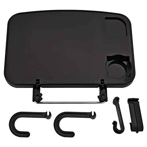 CPROSP Multi-Function Car Computer Desk Foldable Portable Car Lunch Desk Car Steering Wheel Seat Car Laptop Foldacle Desk Car Food Drink Table Cup Holder - Thumbnail 4