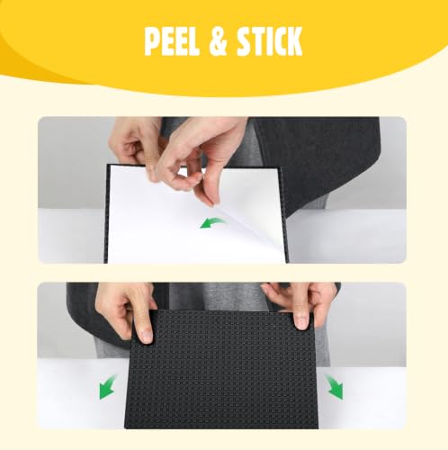 Lekebaby 8 Pack Peel and Stick Building Base Plates, 10"x10" Classic Self-Adhesive Building Boards - 100% Compatible with All Major Brands of Toy Building Sets,Sturdy Stacking Play Table Top,Black — view 6