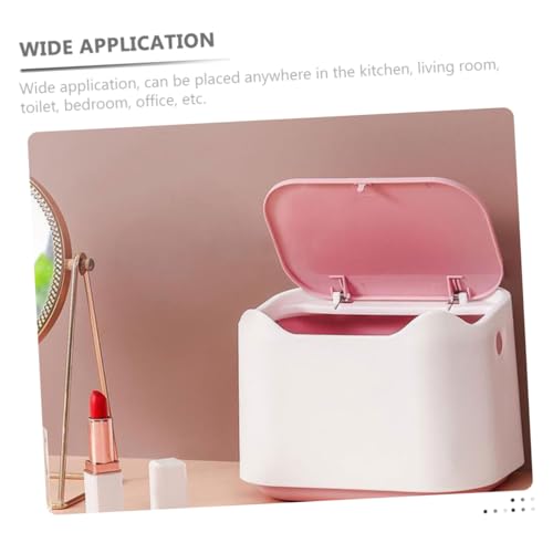 Mini caneca de basura rectangular con tapa para escritorio miniatura 5