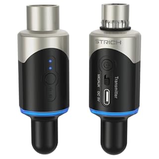 STRICH M5 Sistema Microfonico Wireless UHF XLR, Trasmettitore & Ricevitore 4 Canali per Microfono Dinamico, Raggio 61m, Latenza ＜1ms, Compatibile con Mixer Audio/Lautspeaker PA