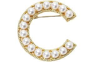 Chic and Classy: Gold Plated Simulated Pearl Initial Letter Brooch Pins for Women