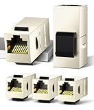 AMPCOM CAT7 Inline Coupler RJ45 STP Keystone Jack, Shielded Female to Female Feedthrough Ethernet Module- 5 Pack