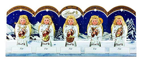 Lindt Schokolade Mini Engel | 5 x 10 g | Mini Engel aus feinster Alpenvollmilch Schokolade | Weihnachtsmann | Schokoladen-Geschenk zu Weihnachten | Weihnachtsschokolade