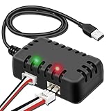 CowGoldChild リポバッテリー7.4v バランス充電器 USB 2-in-1 XH-3Pプラグ付き 2S 1a LiPoリポ用 SCX24 SCX10 RCラジコンカー ドローン ボート 飛行機 トラック クワッドコプターインジケーター ライト付き