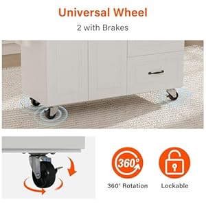 4 EVER WINNER Kitchen Island Cart on Wheels with Storage and Drop Leaf, 43" Rolling Kitchen Cart with Spice Rack & Towel Rack & 3 Drawers, White 4 EVER WINNER Kitchen Island Cart on Wheels with Storage and Drop Leaf 43 Rolling Kitchen Cart with Spice Rack Towel Rack 3 Drawers White
