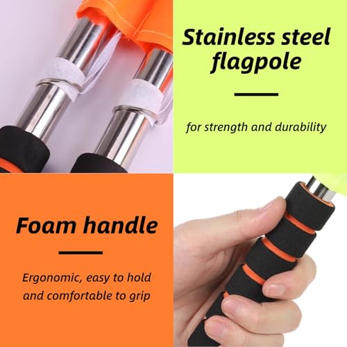 Image of 2PCS Soccer Ar Flag, Soccer Football Flags for Referees, Referee Linesman Flags with Storage Bag for Sports Match, Soccer, Football, Hockey Training, Soccer Accessories Linesman Flags