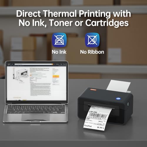 Image of HPRT Shipping Label Printer 4x6- SL42 Thermal Label Printer, Label Printer for Shipping Packages, 150mm /s High-Speed Label Maker for Windows & MAC, Compatible with India Post DHL，Amazon