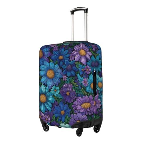 flowers purple Elastic Travel Luggage Cover Travel Suitcase Protective Cover2
