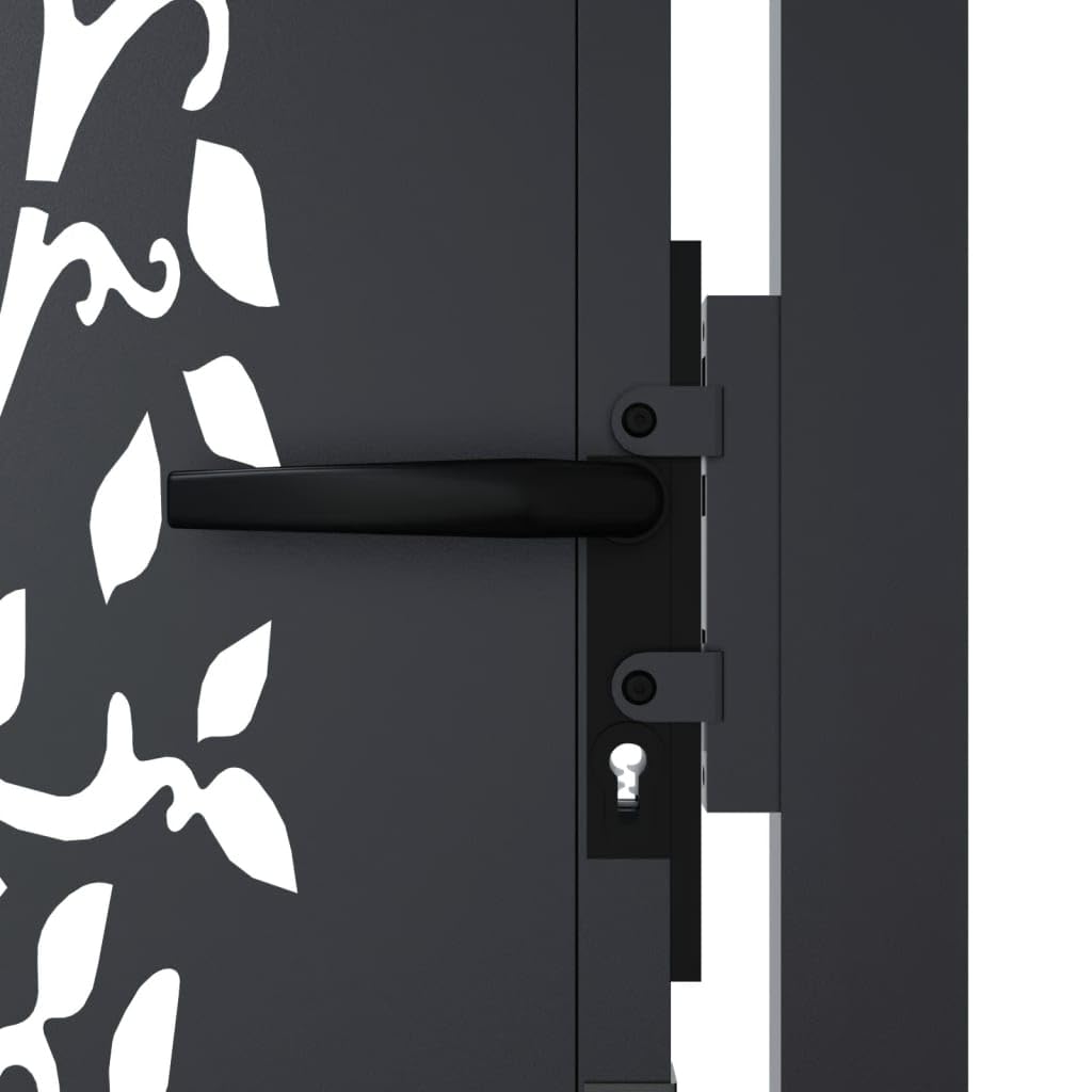 vidaXL Cancello Giardino Antracite 100x125 cm in Acciaio Design Albero, cancello, cancello in Acciaio, cancello da Esterno, cancello di Sicurezza