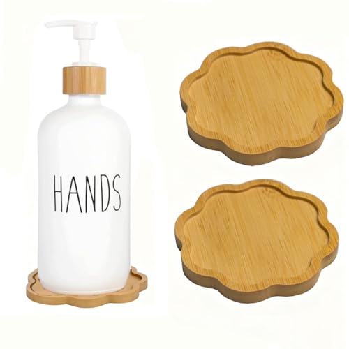 Bamboo soap Dispenser Tray, Bathroom Countertop T ray Kitchen T ray Bamboo Tray Sink T ray Dresser Jewelry Ring Dish, Comestic Holder Bathtub Organizer, Ideal for Jewelry, (5.12