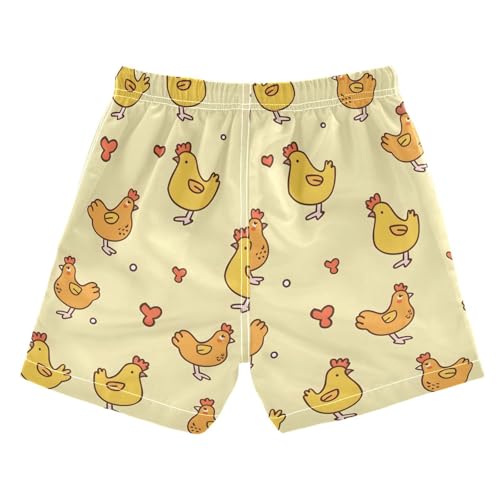 senya Cute Chicken Yellow 1 Boys Swim Trunks Toddler Shorts Swimwear Boardshorts2