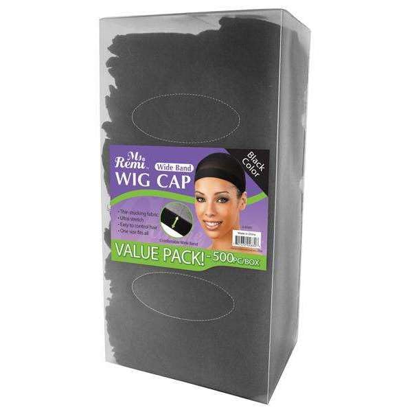 Ms. Remi Wig Caps 500Pc Black Wide Band