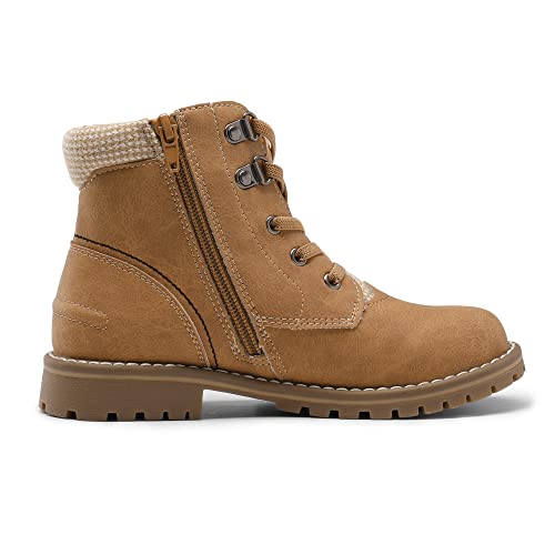 Bruno Marc Boys Girls Ankle Boots Side Zipper Outdoor Comfort Autumn Winter Casual Lace Up Combat Boots,Brown,Size 4 US Big Kid SBBO222K by Bruno Marc - Image 3