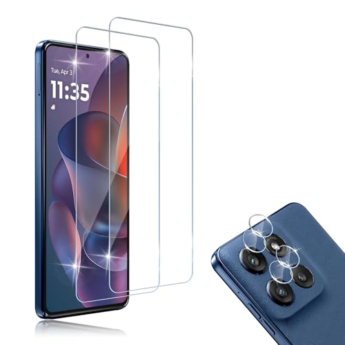 Screen Protector Compatibile con Motorola Moto Edge 60 Stylus 5G 2 Pezzi Vetro Temperato + 2 Pellicola Fotocamera Anti Graffio 9H Durezza Protettiva +
