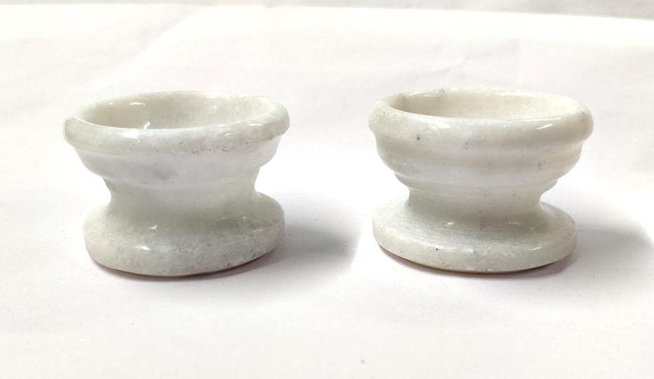 Royals Handcrafted White Marble Diya Deepak/Oil Lamp for Puja Pooja/Temple/Office/Table Candle Stand White (3.5cm H x 4.8 Width) (4) (B0B4L1PQJZ) Amazon Price History, Amazon Price Tracker