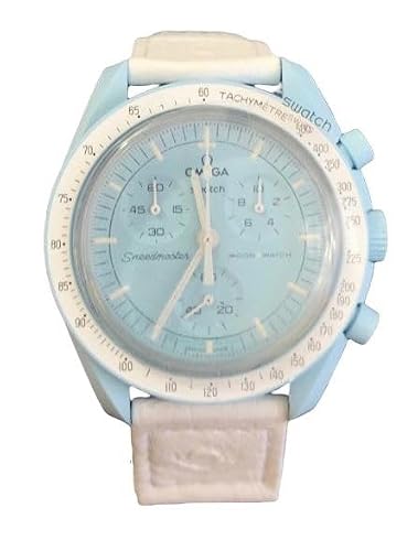 Image of Swatch MoonSwatch Omega x Mission to Uranus Ostrich Leather Wrist Watch