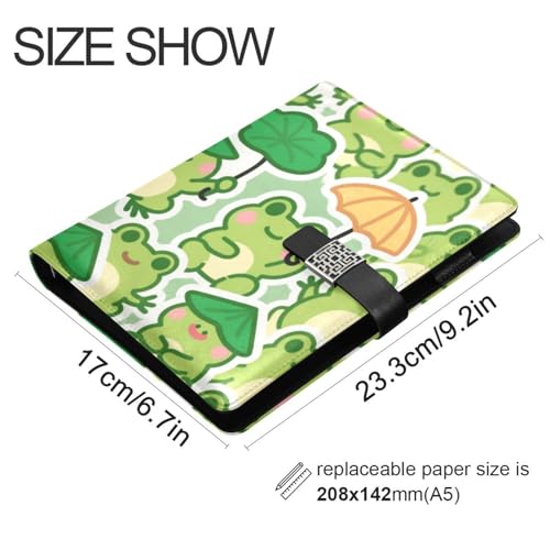 Carnet à spirales grenouille dessin animé : idée cadeau mignon - 3