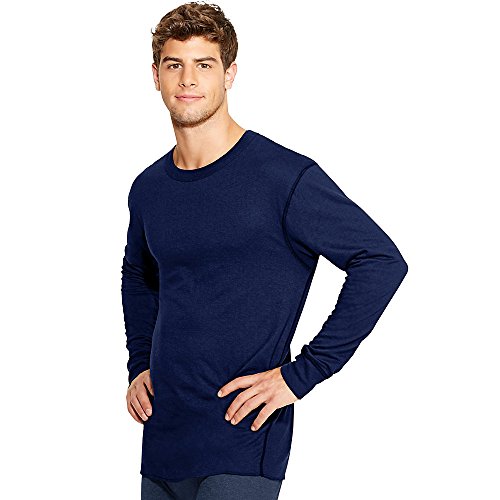 Duofold Men's Mid-Weight Wicking Crew Neck Top, Navy, Medium